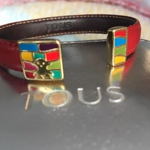 Tous Authentic red leather cuff